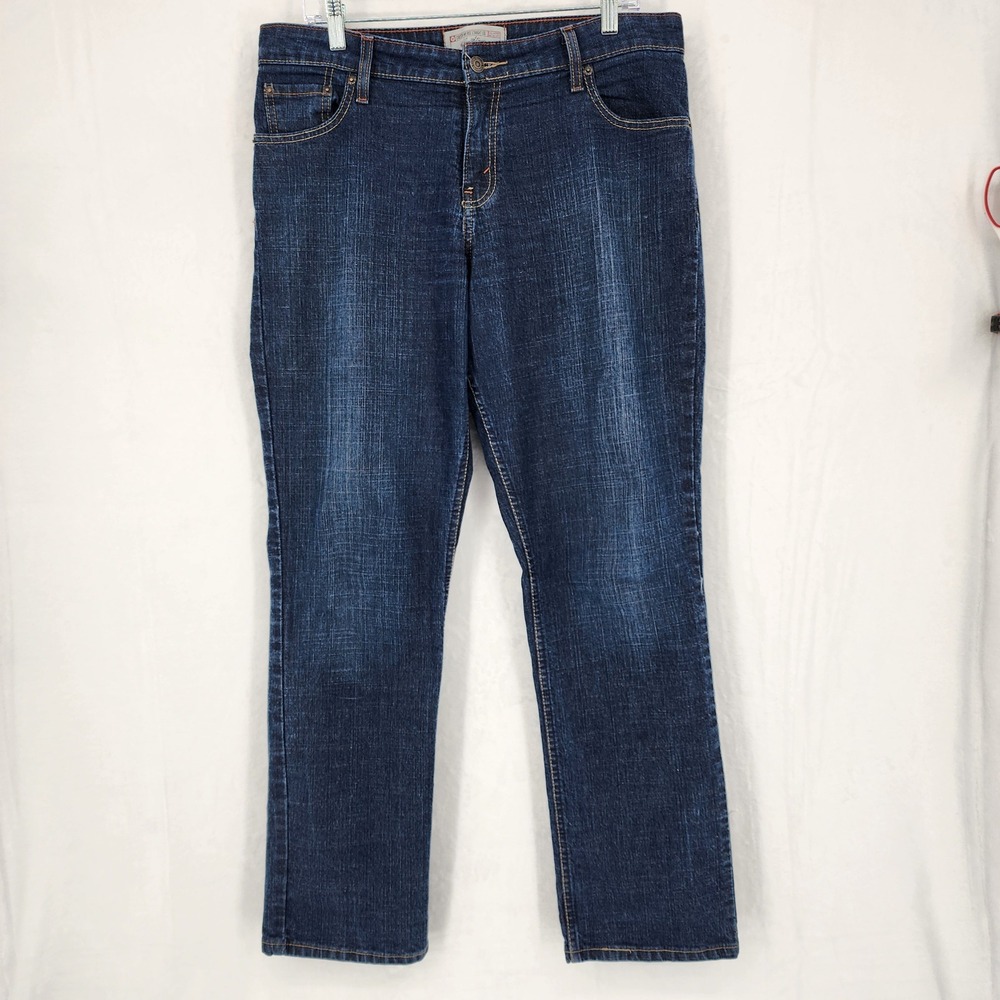 Levi Strauss Signature‎ 12 Medium Mid Rise Straight Leg Stretch Dark Wash Jeans